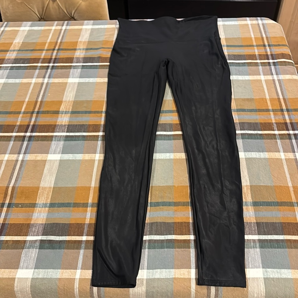 SPANX LADIES BLACK HIGH WAIST LEGGINGS-XL